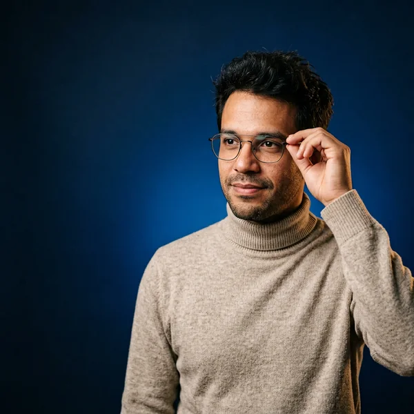 Profissional de dados em retrato de estúdio