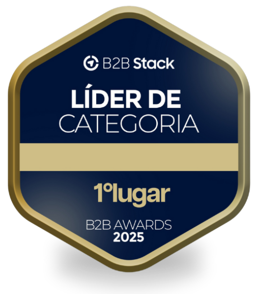 Selo B2B Stack — Líder de Categoria · 1º lugar · B2B Awards